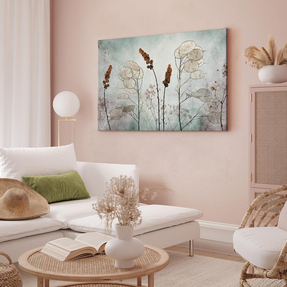 Murando Tableau Acoustique 120x80 Cm - Panneau Insonorisant 1 Partie Impression Sur Toile Feuille Artistique Nature Beige - Isolation Phonique Bureau Chambre