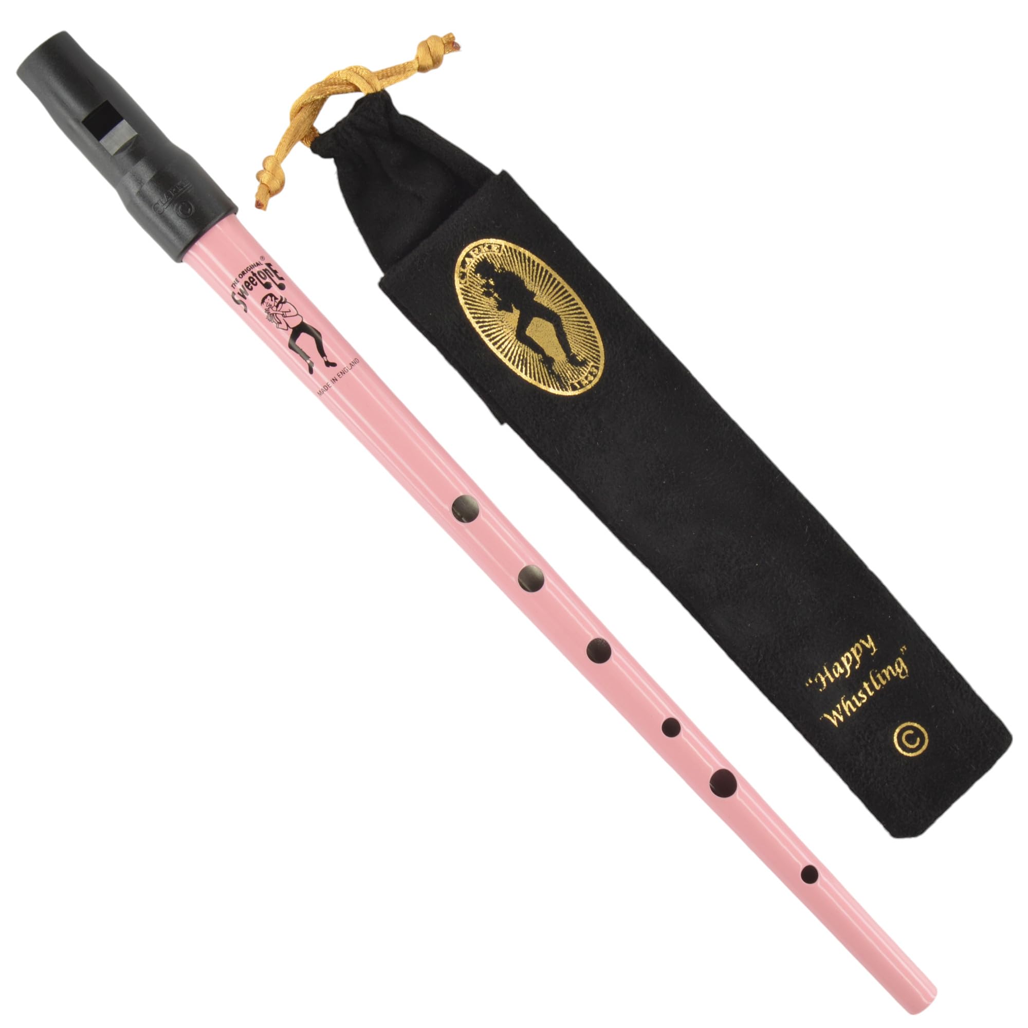 Clarke Sweetone Sifflet en Do avec pochette en tissu noir