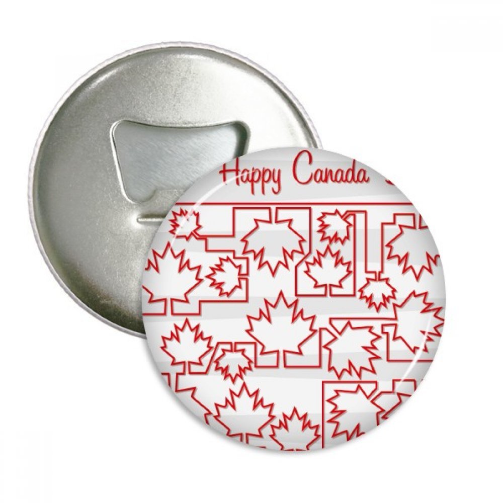 Feuille d'érable décapsuleur aimanté et badge bouton Canada 4 juillet