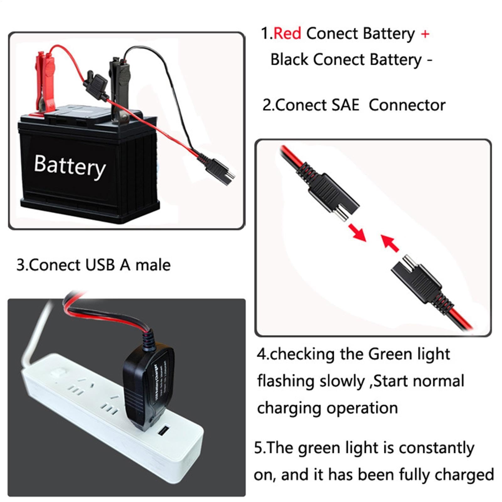 Chargeur de batterie de moto 12 V portable intelligent