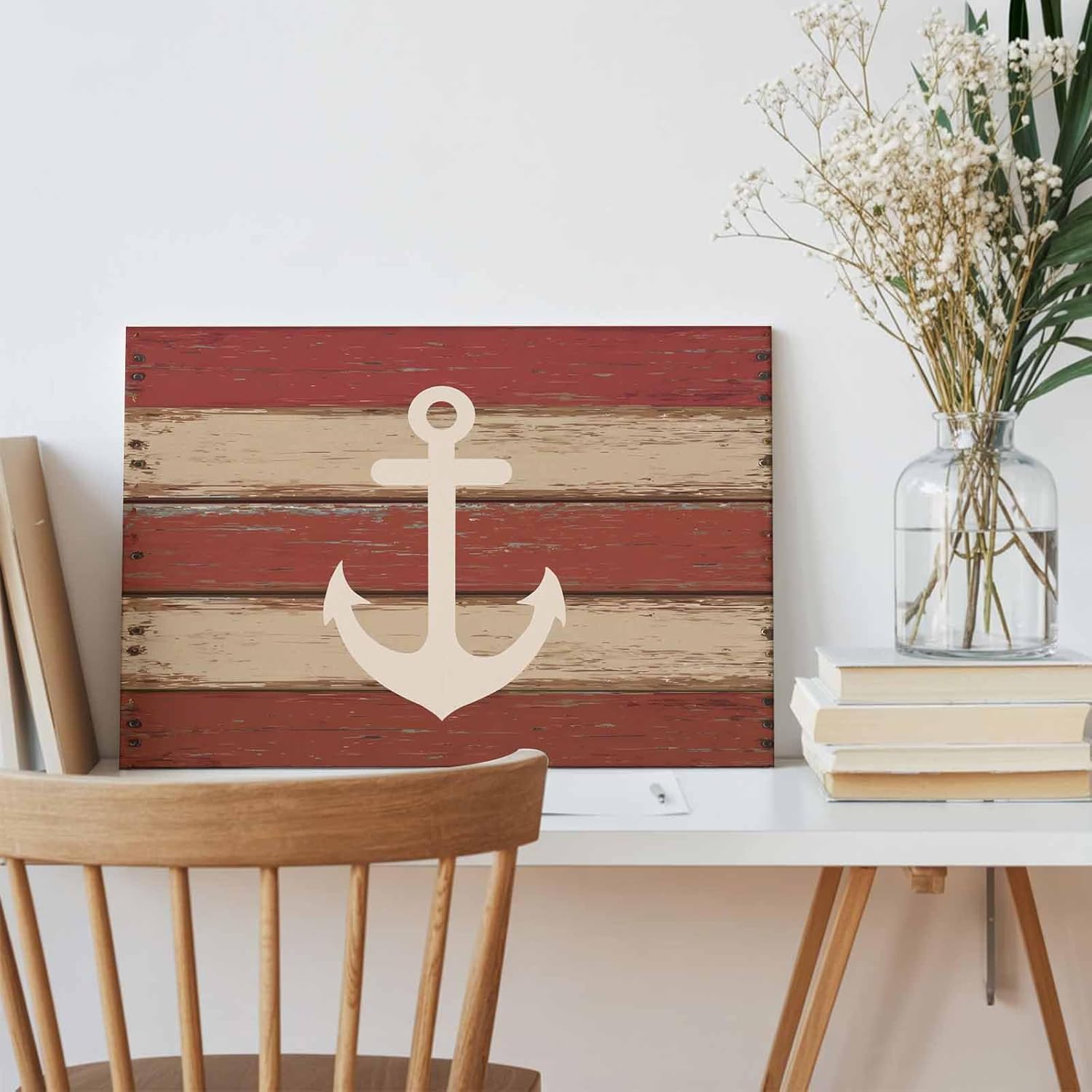 Nautical Anchor Vintage Plank