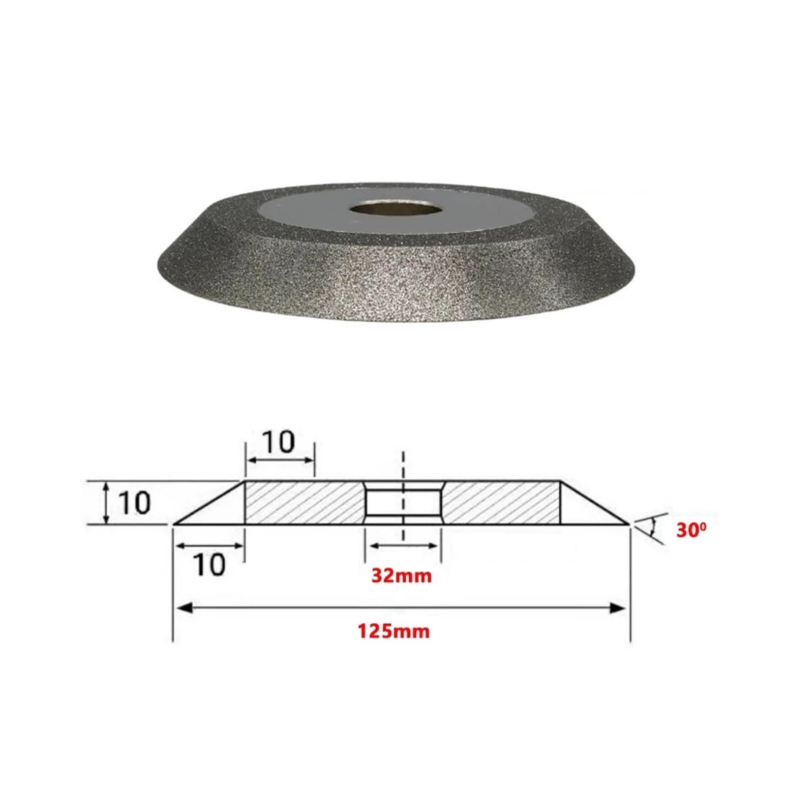 Meule diamantée à simple biseau for scie/fraisage en carbure
