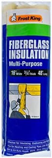 Frost King SP1 Fiberglass Insulation Roll 16" x 3/4" x 48" - Fire Retardant Multi-Purpose for Pipes, Ducts, Auto Hoods