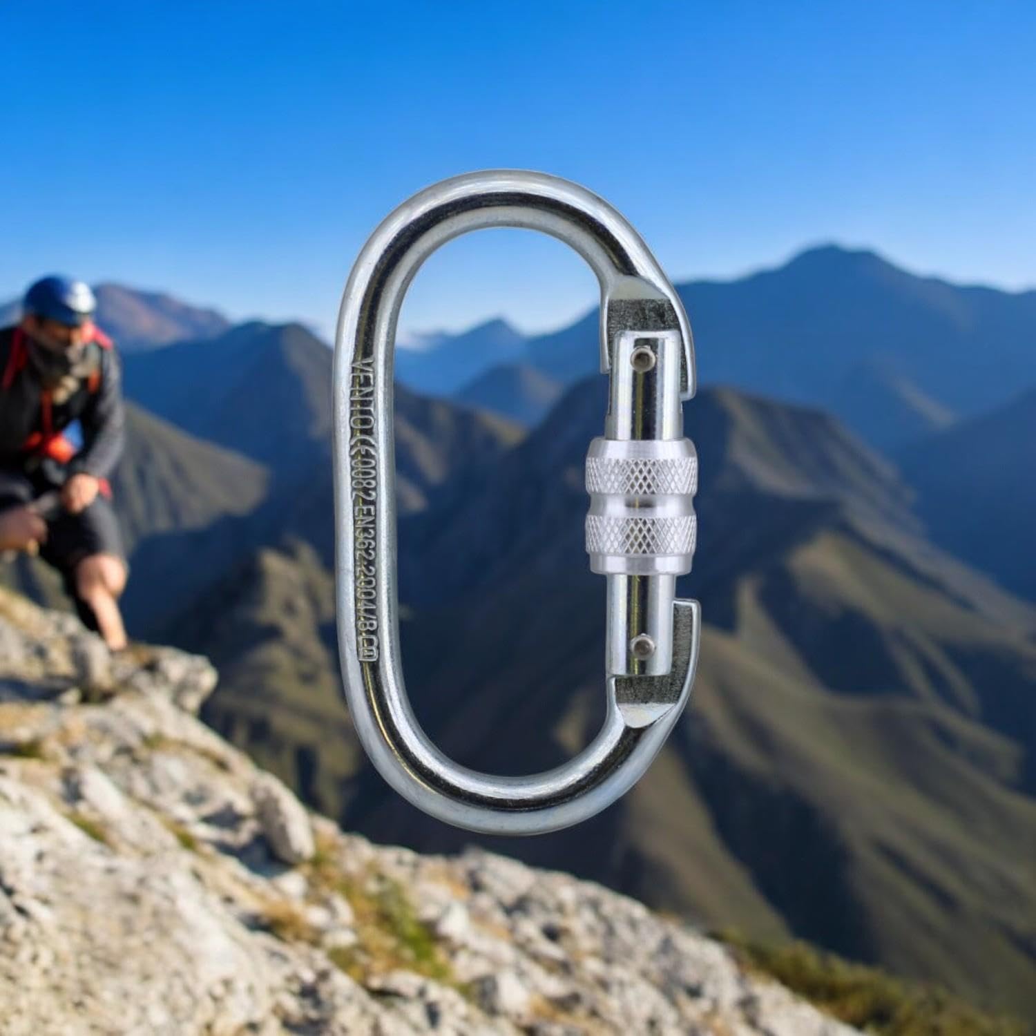 Badem10 Oval Karabina Kilitli 10 mm Kanca Paslanmaz Çelik Kilit Tırmanma Kamp Ekipman Tırmanış İp Askı Kilid
