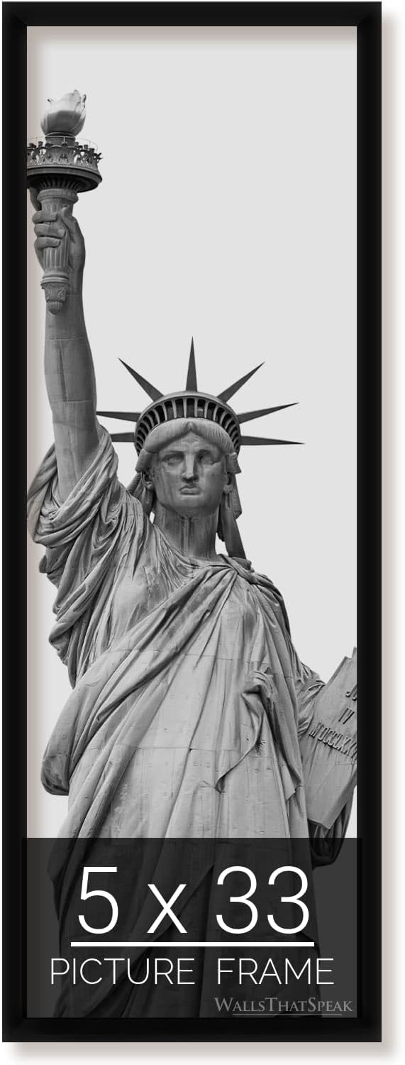 wallsthatspeak 5x33 Black Picture Frame for Puzzles Posters Photos or Artwork