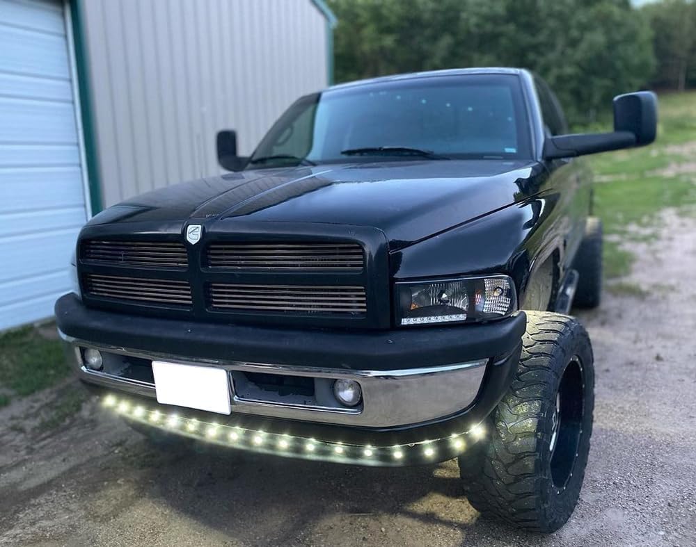 iJDMTOY 20pc Set Xenon White LED Front Bumper Valance Accent Running Light Kit/LED Air Dam Light Kit, Compatible with Dodge/Chevy/GMC HD, Ford Super Duty Trucks or Semi Trucks
