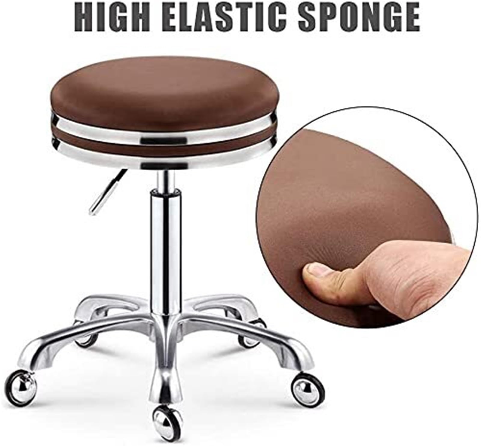 Sgabelli girevoli con Ruote - Sedia Girevole Regolabile idraulica per impieghi gravosi per Negozi, Tatuaggi, Laboratori di Chitarra, banco da Lavoro Medico - Design ergonomico per Comfort e