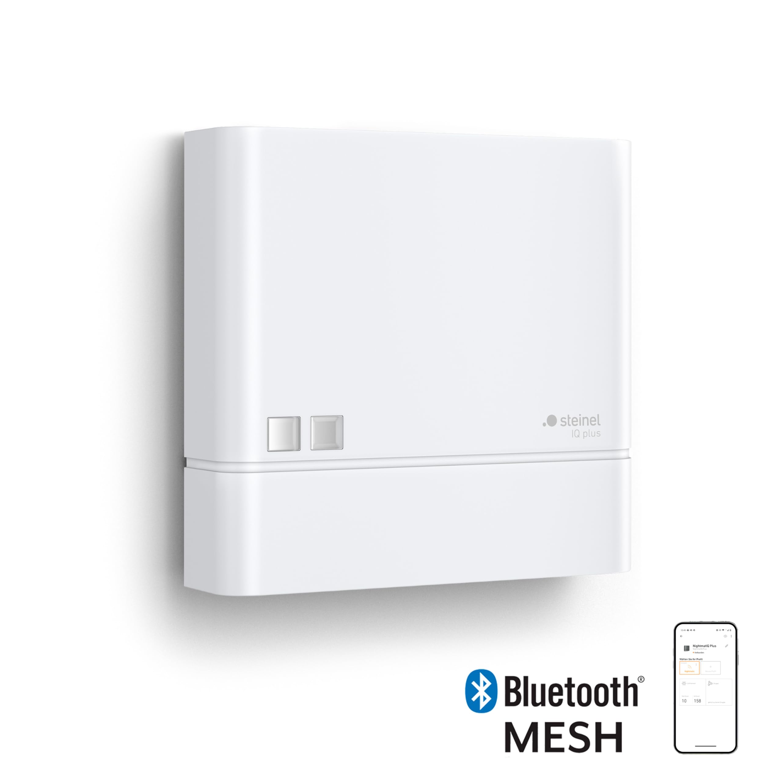 Steinel NightmatIQ Plus Biały czujnik zmierzchowy, inteligentny wyłącznik zmierzchowy, 1000 W, timer, sterowany aplikacją