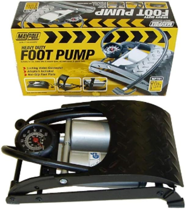 Maypoole Accessory Single Barrel Foot Pump With Gauge Amazon.co.uk