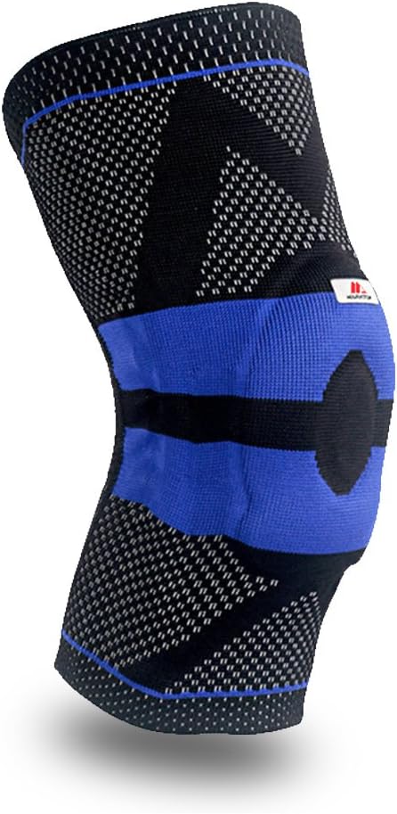 Knee Brace Marktop Silicone Elastic Support Rod Knee Compression Sleeve Joint Pain Relief Elastic Weaving Great for Sports, Hiking, Climbing M5111 (M)