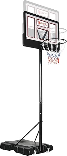Miniatura 7 de DWVO Aros de baloncesto portátiles para exteriores, aro de baloncesto para exteriores de 10 pies ajustables, con tablero trasero inastillable de 44