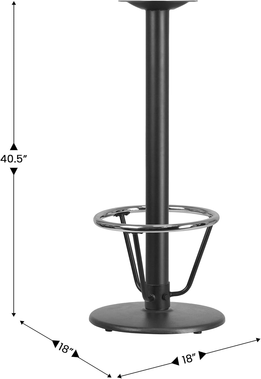 BizChair 18" Round Cast Iron Bar Table Base with Foot Ring