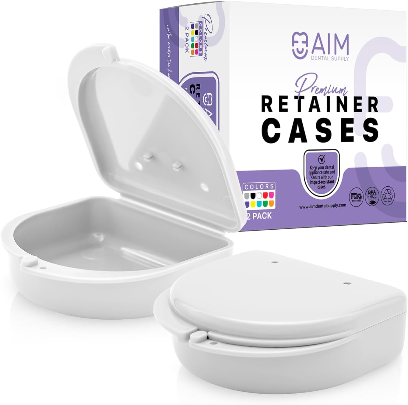 2 Pack Retainer Case, Perfect Retainer Holder with Vent