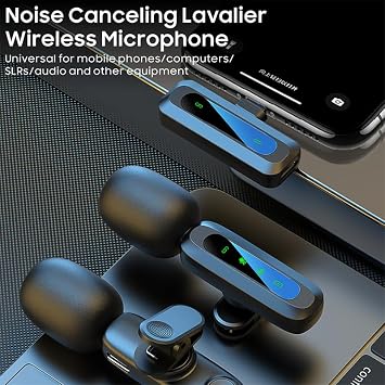 2-Pack Wireless Mini Microphone for iPhone 15,16,17, Lavalier Microphone for Video Recording, 2 In 1 Noise Reduction Lapel Mic For Android, Ipad, PC Mini Mic with USB-C for Content Creators Potcast