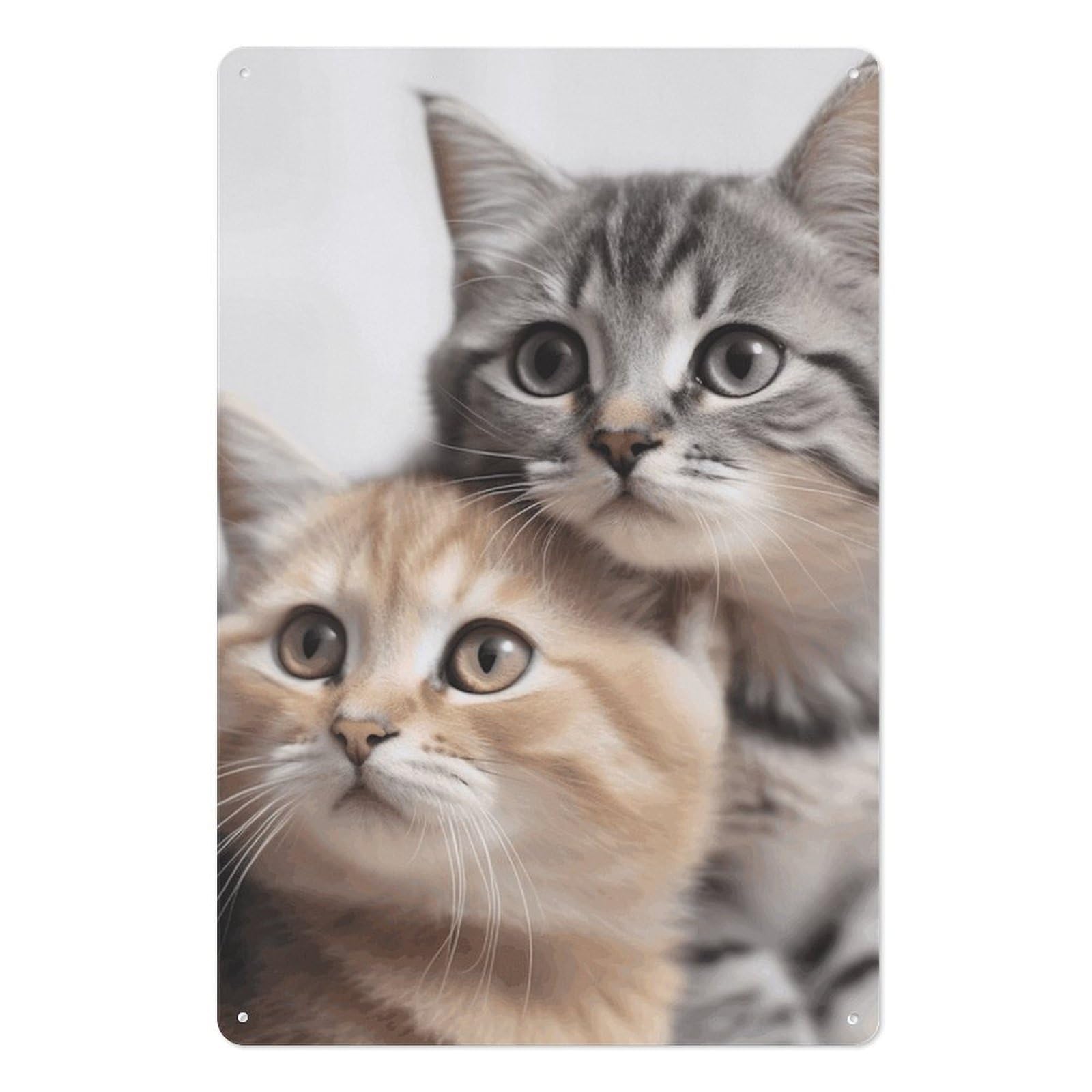 Cats Vertical Iron Tin Wall Sign 7.9x11.8 Inch Thickened Metal Plaque with Hanging Holes, Tough Iron Art Plate Ornament for Living Space Workplace Indoor Wall Decor Gift