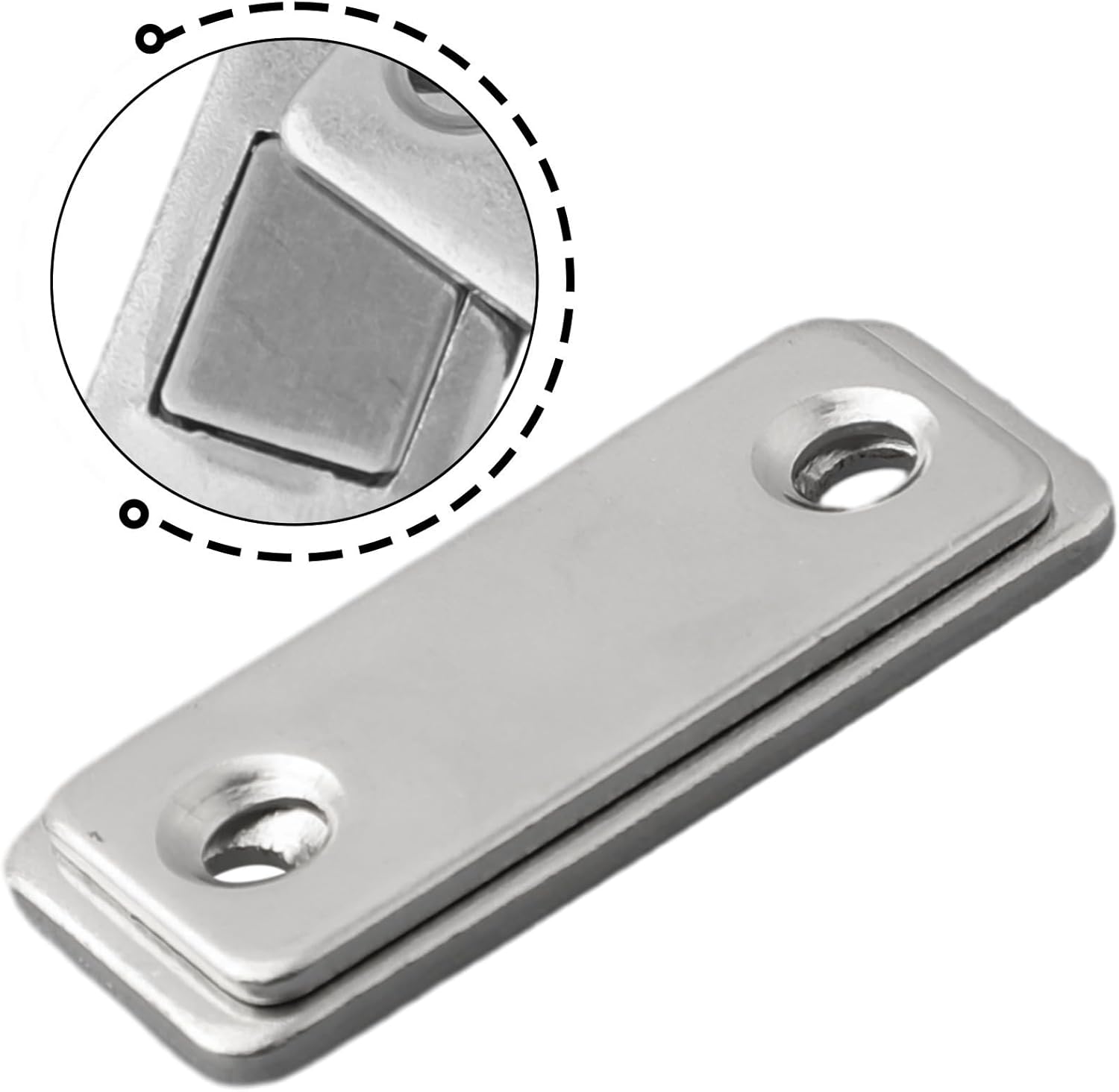 Steel Cabinet Latch with Strong Magnetic Closure Drawer Wardrobe Cupboard Doors, Silver Black Compatible with Thin Cabinet Furniture Hardware(Silver)