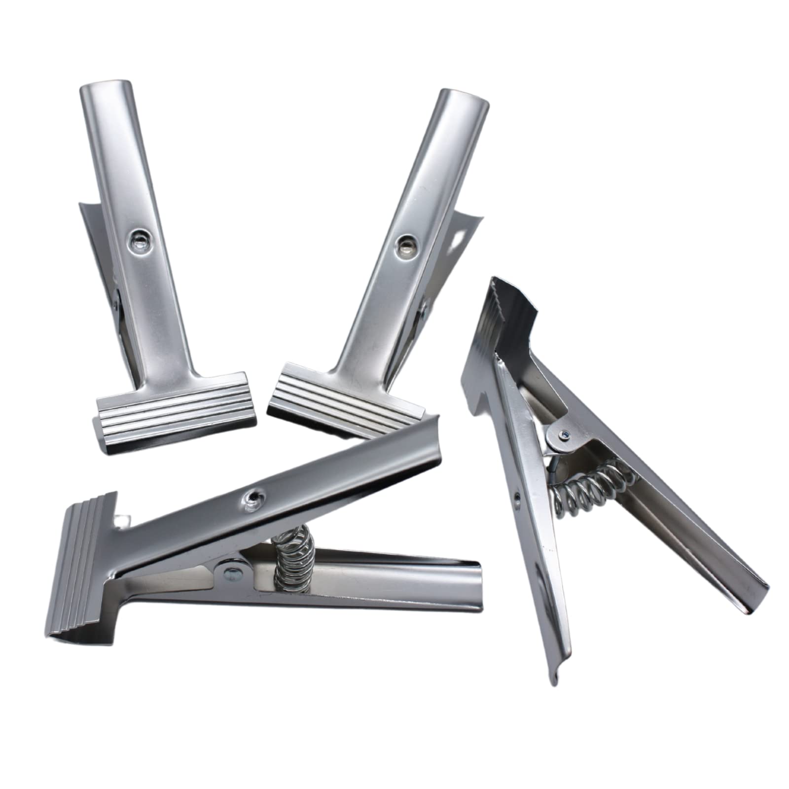 Cutex Set of 4 Heavy-Duty Coil Spring 3" Wide Jaws Cloth Fabric Clamps