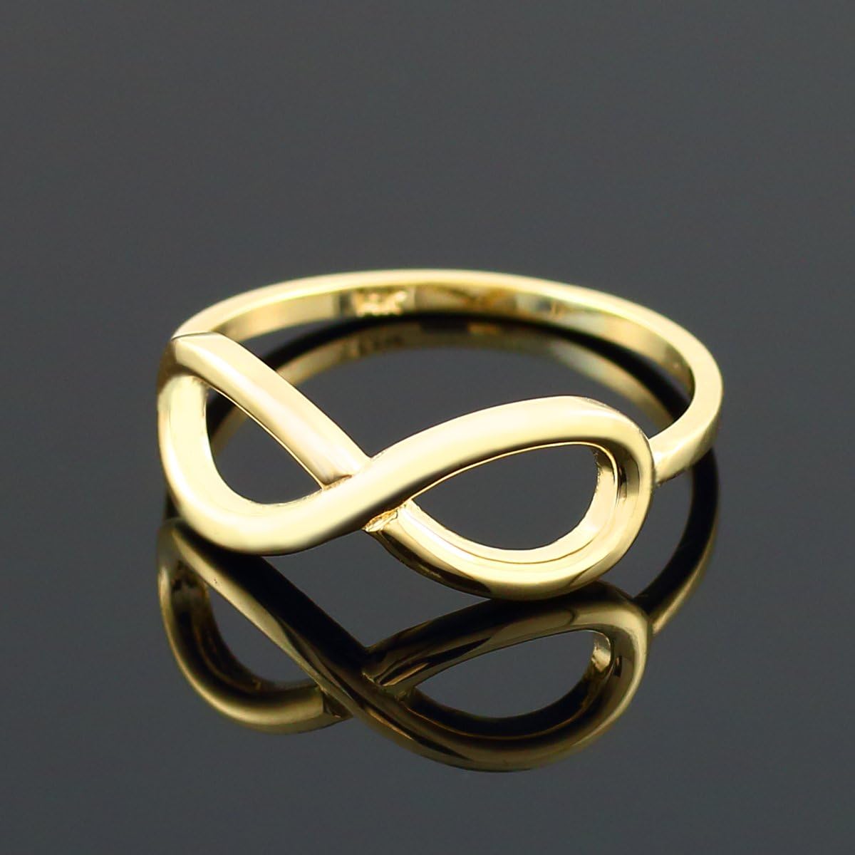 10k Yellow Gold Infinity Ring in Elegant Polished Finish