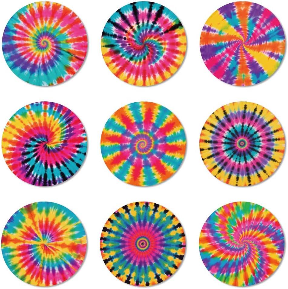 ANATTASOUL Tie dye Wooden Coasters Set of 9 Bulk(3.9")