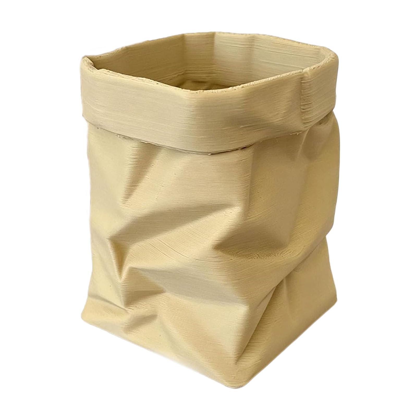 ZBIianxer Crumbled Paper Bag Shape Pen Stand Desk Pencil Organiser Storage Tray for Markers Cosmetics Tool Management Crumpled Paper Bag Owner