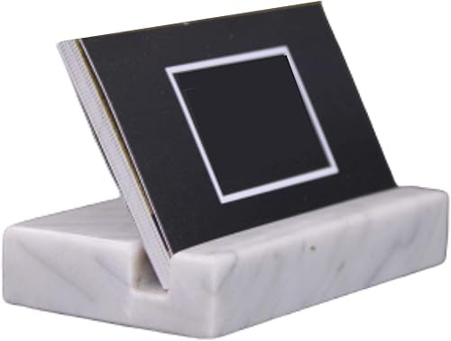 CraftsOfEgypt Tarjetero para escritorio - Soporte para tarjetas de visita de mármol para escritorio - Organizadores de escritorio y accesorios -