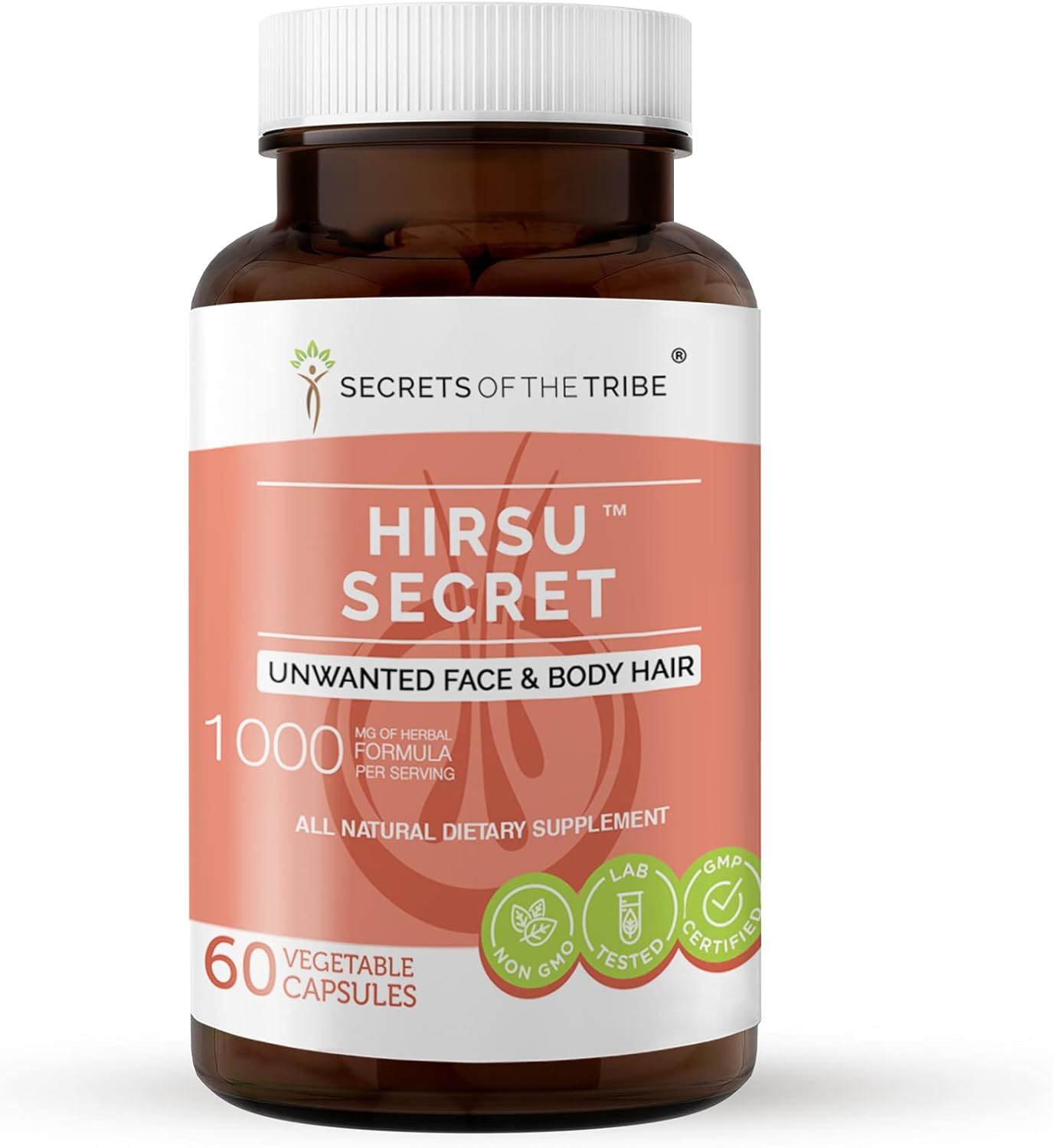 Hirsu Secret 60 Capsules, 1000 mg, Saw Palmetto, Black