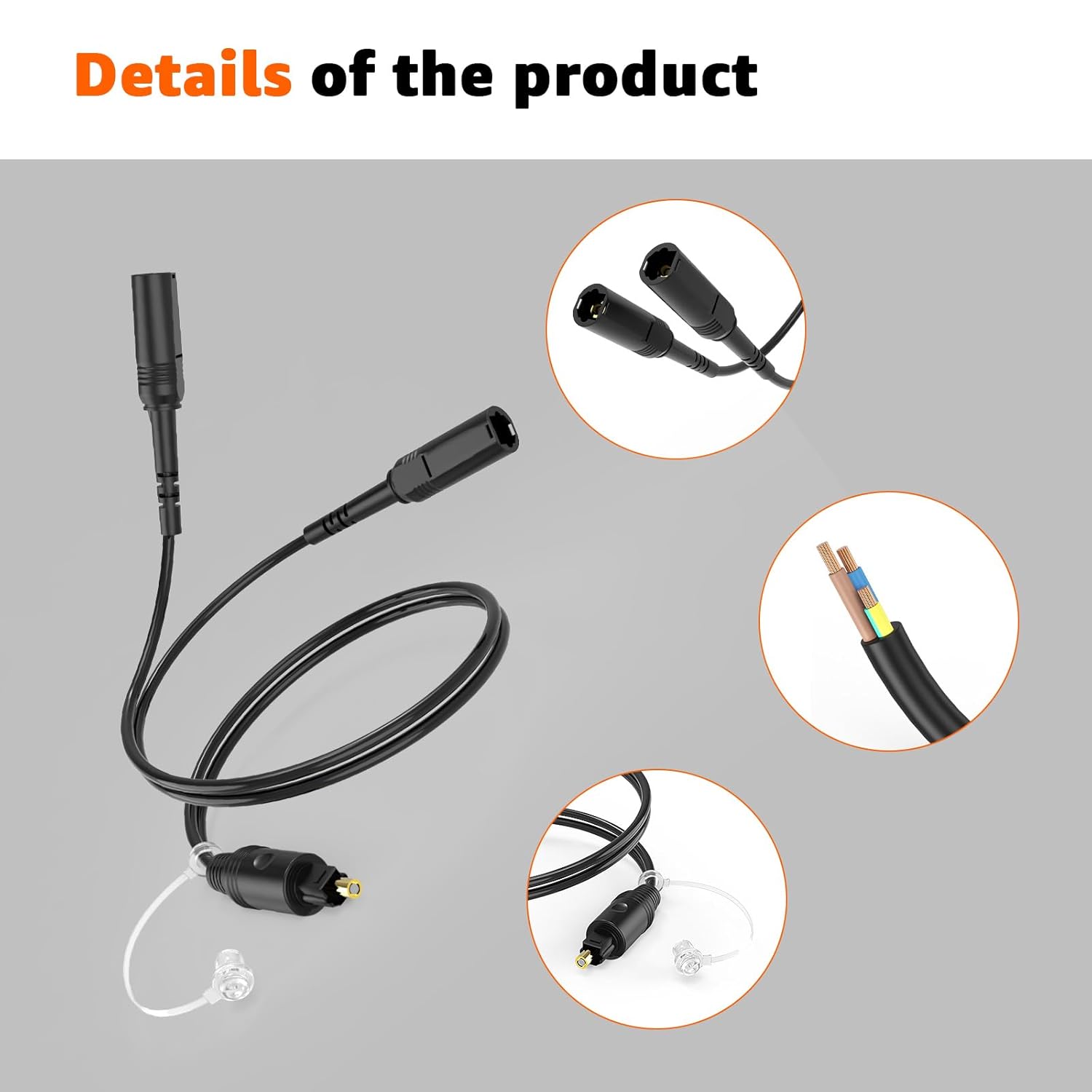 Toslink Digital Audio Splitter, 1x2 Digital Fiber Optic Splitter with 1 Male Input & 2 Outputs (Female & Male), Compatible with Home Theatre, Xbox, PS3/PS4 - Image 5