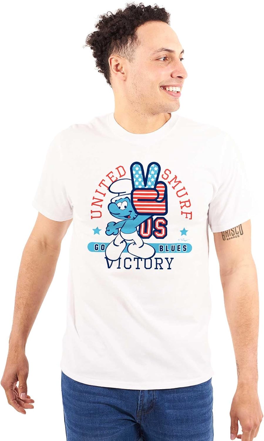 United Smurf Americana Varsity Graphic T Shirt Men or Women