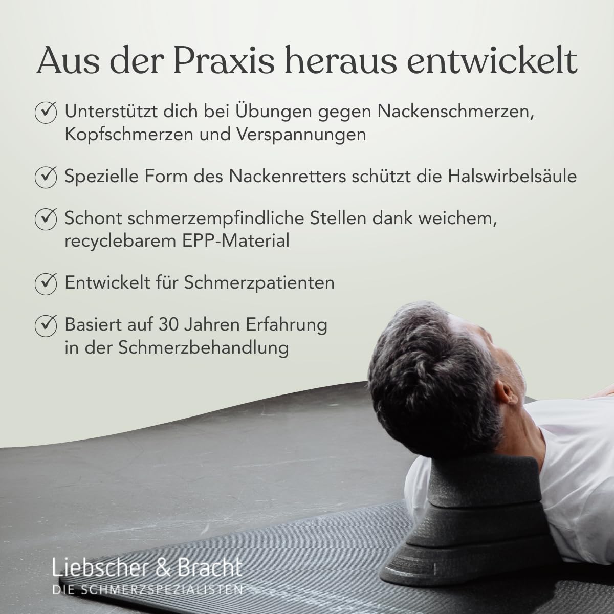 Liebscher & Bracht Salviette per il collo originale, per il supporto in caso di emicrania, vertigini, collo e mal di testa, estensore per il collo con esercizi nell'app, prodotto in Germania