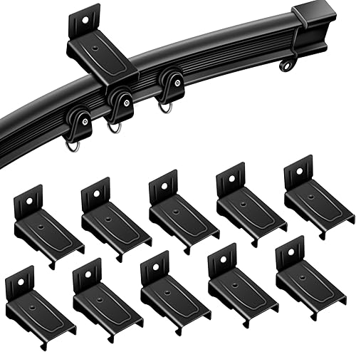 Miniatura 8 de TOKPLNU Tope de extremo de cortina para riel de cortina flexible y flexible, paquete de 4 tapas de extremos de riel de cortina para montaje en pared