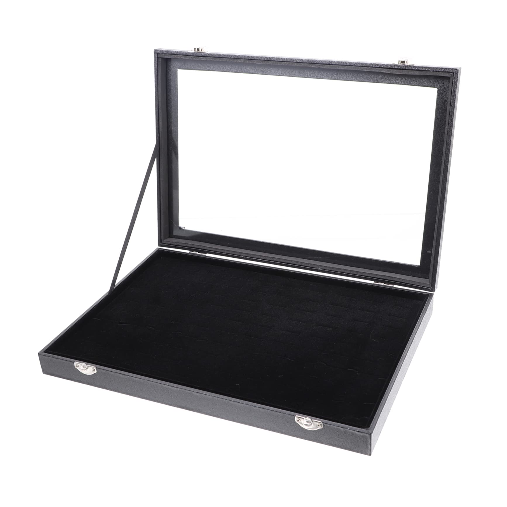 Caja Organizadora De Anillos Con 100 Ranuras Transparente, Estuche Portátil Para Exhibición De Anillos, Bandeja De Acrílico Negra, Para Joyerías y Ferias, Organizador Múltiple Con Tapa