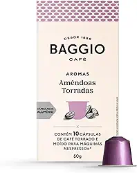 Baggio Café Cápsulas De Café Aroma Amêndoas Torradas Compatível Com Nespresso Contém 10 Cápsulas