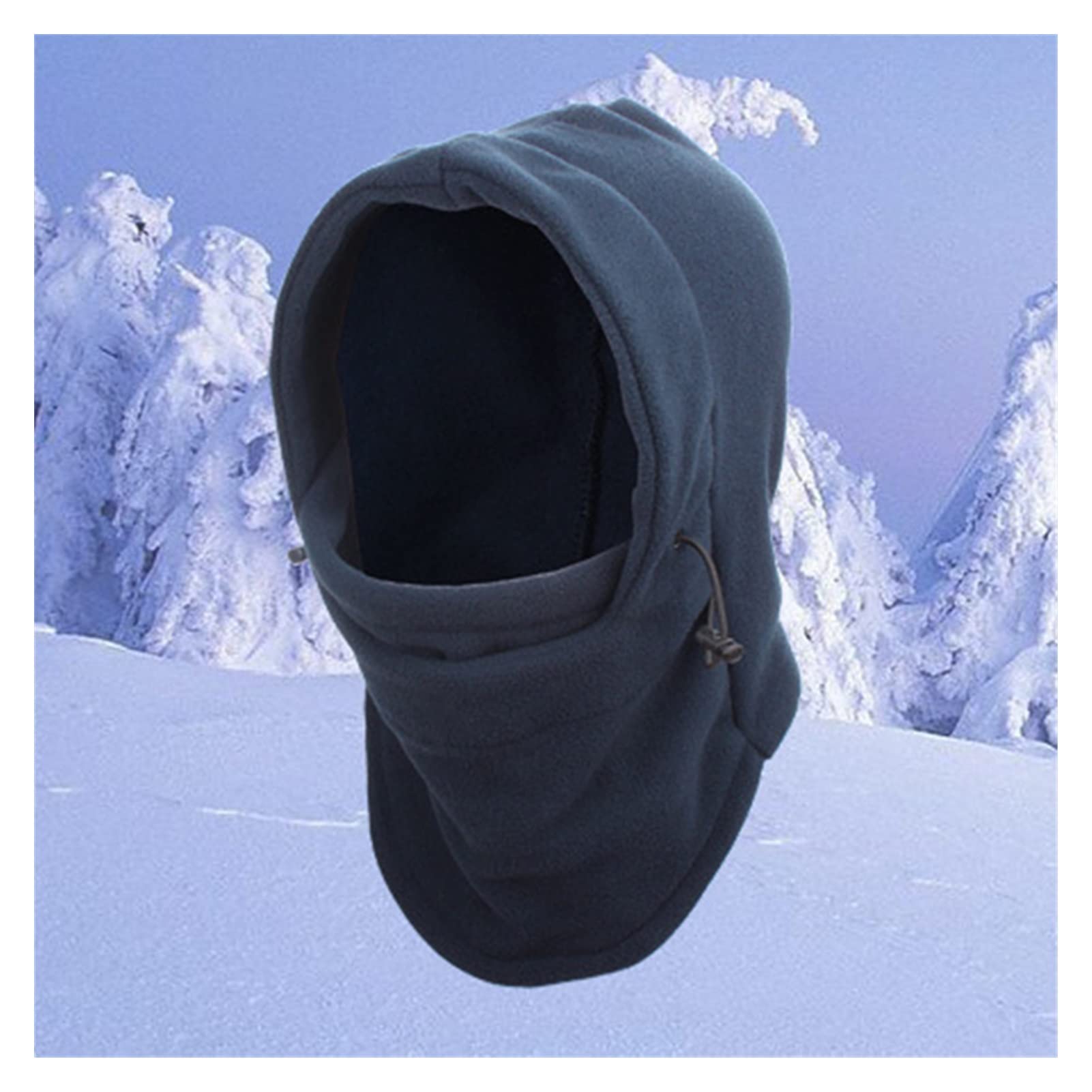 Gorro cálido de Invierno para Hombre y Mujer, Gorro de Lana térmico Impermeable, Calentador de Cuello con Capucha, Bufandas para Senderismo(Grey-One Size)