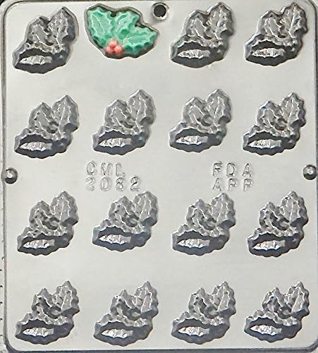 Holly Leaf and Berries Chocolate Candy Mold Christmas