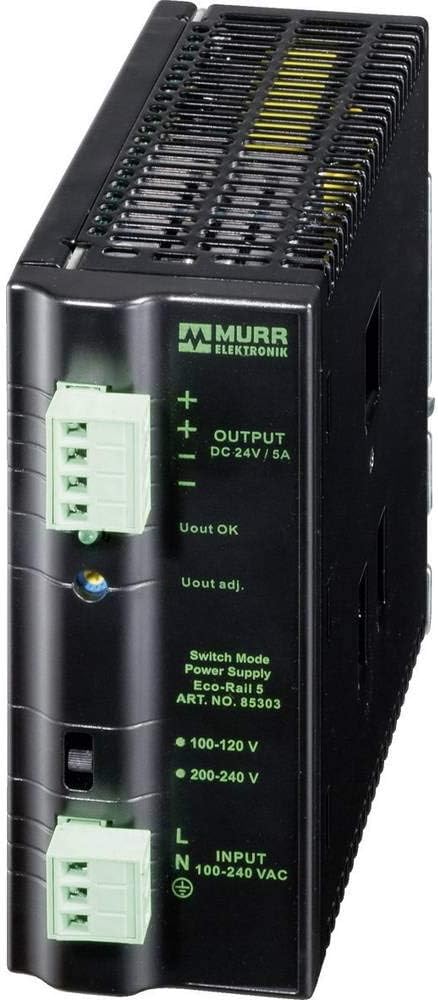 85305, Eco-Rail Power Supply 1-Phase, Primary Switched in: 90-132 VAC/173-264 VAC Out: 24V / 10ADC