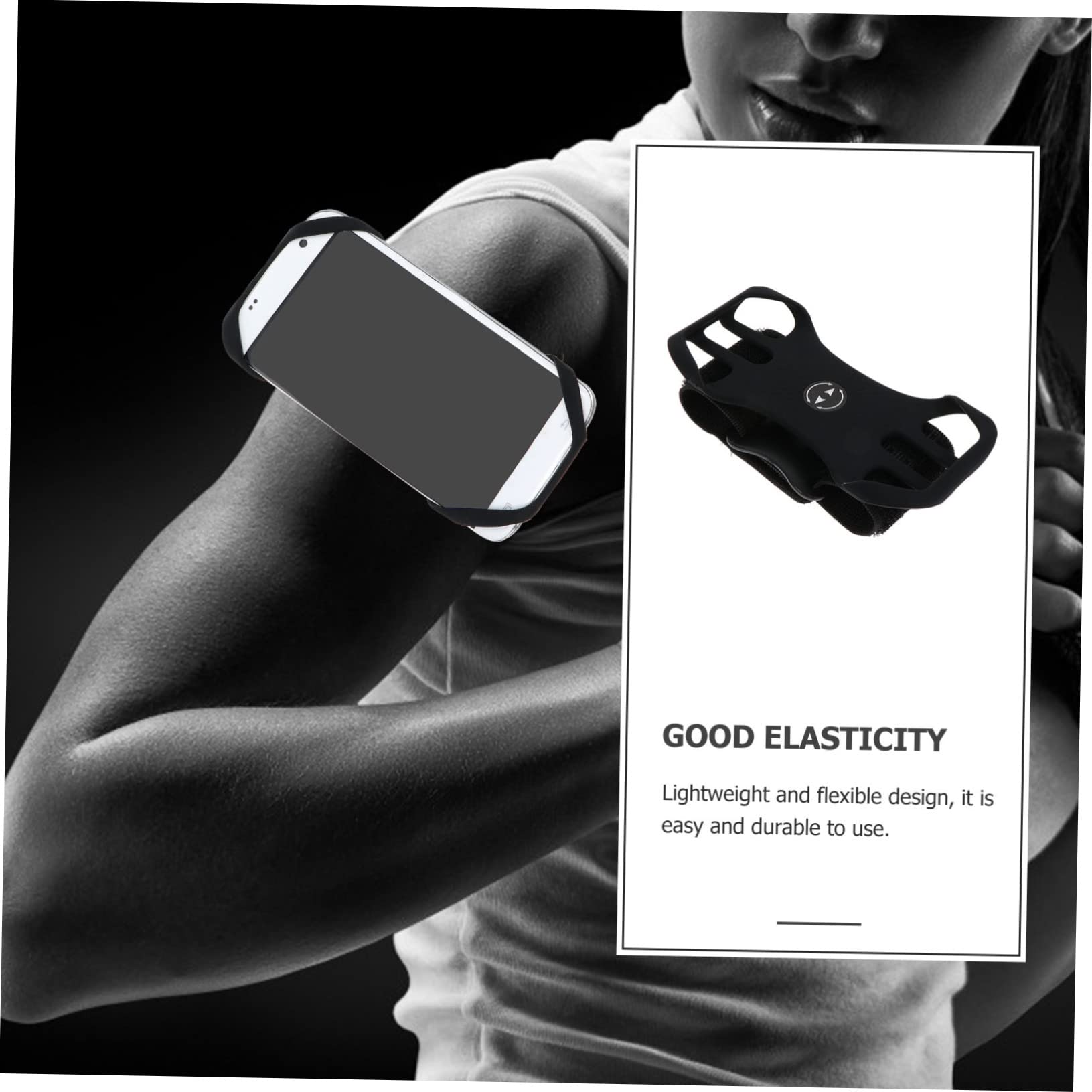 Lurrose 2 Sätze Laufarmband für Smartphones Abnehmbarer Handytasche für Joggen Radfahren Fitness Leicht Atmungsaktives Material für Tägliche Aktivitäten Schwarz