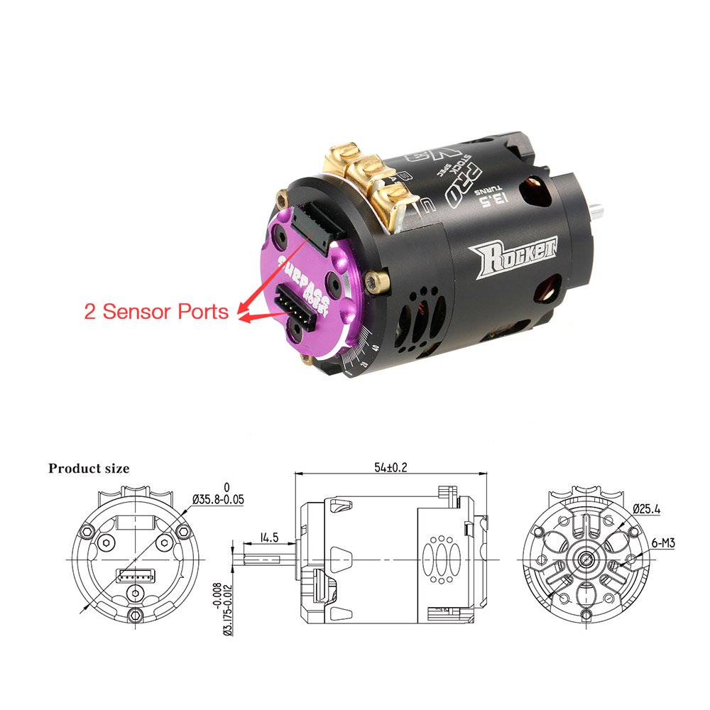 Motor dimensions and dual sensor ports