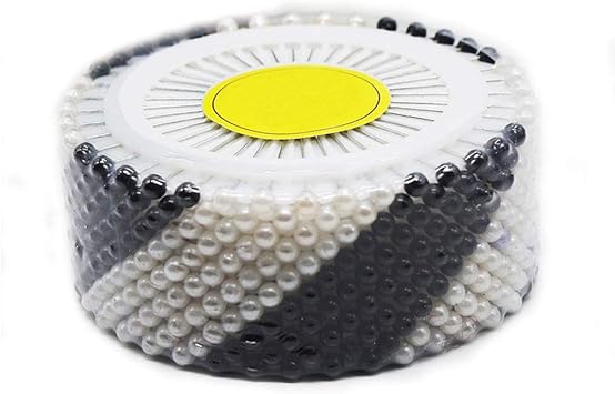 SYHL Round Pearl Head Sewing Pins Straight Pins Head pins,1.5 inch - 480 Pcs Black and White