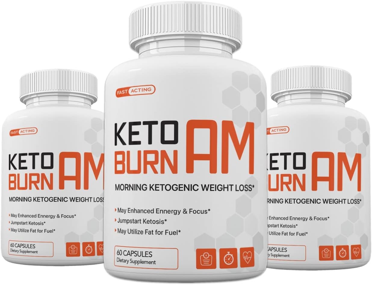 Nutra City (Pack of 3) Keto Burn AM Morning Ketogenic Weight Management, Keto Burn Pills for Men and Women, 180 Capsules, 3 Months Supply