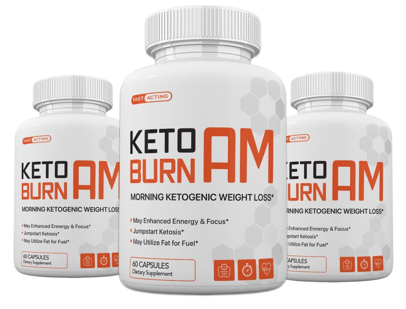 (Pack of 3) Keto Burn AM Morning Ketogenic Weight Management, Keto Burn Pills for Men and Women, 180 Capsules, 3 Months Supply