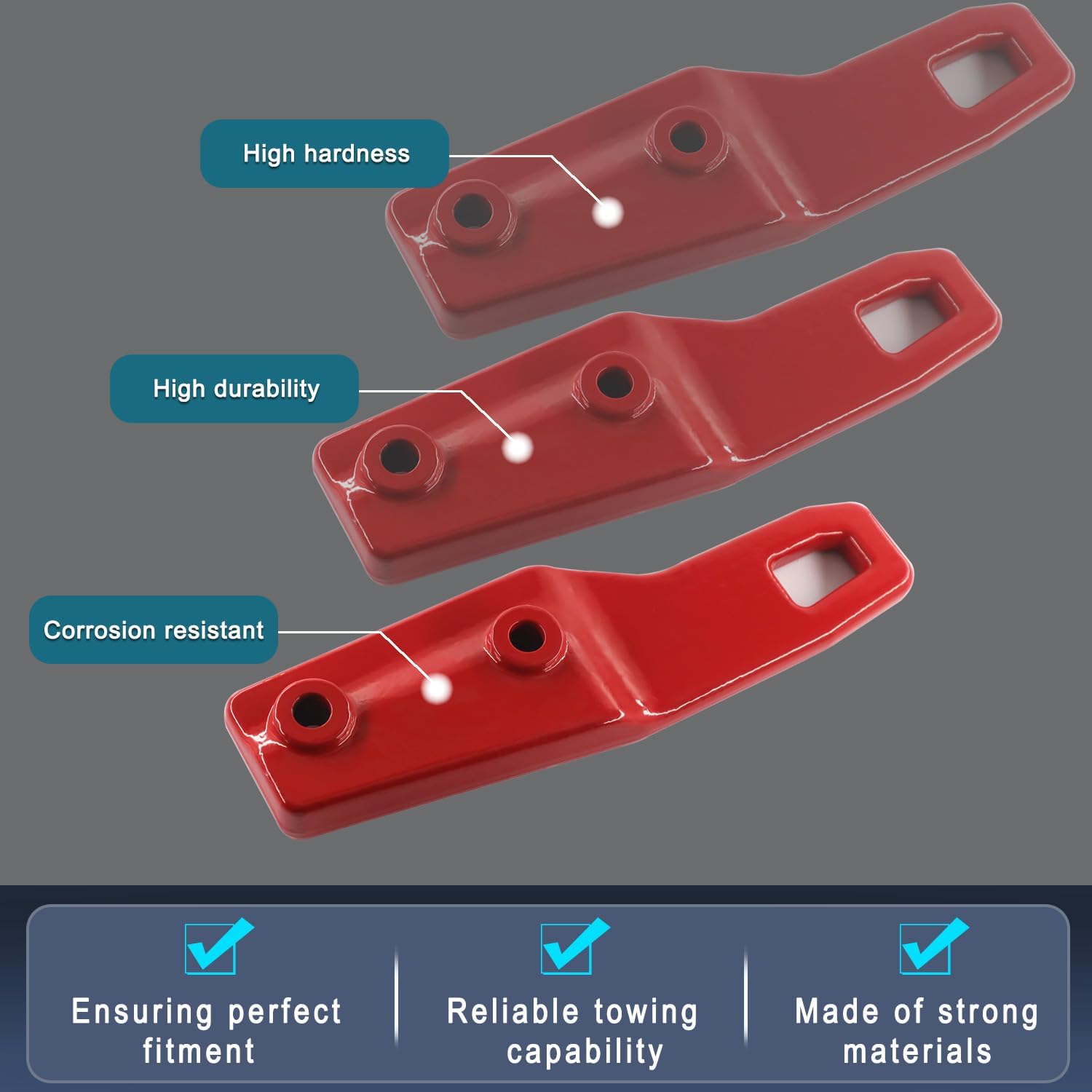 Rear Tow Hooks Compatible with Toyota Tacoma 2024 2025 2026 Left and Right Sides, PT989-35245-03, RED
