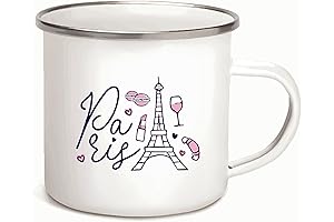 Enamel Mug with Parisian Flair, A French Delight