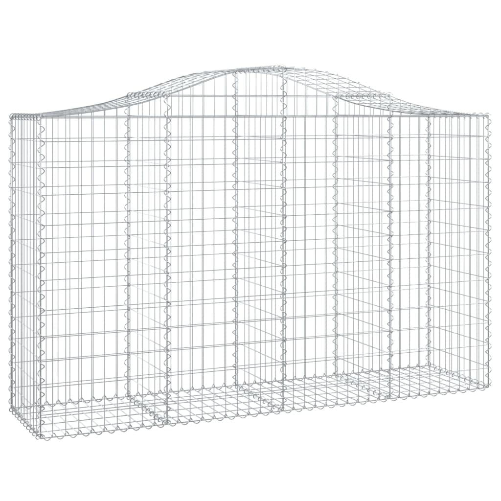 30 Gabionenkörbe 200x50x120/140 cm verzinktes Eisen Hochbogen Gartenzaun Gestaltung Robust & Langlebig für Terrasse Hof Gartendeko