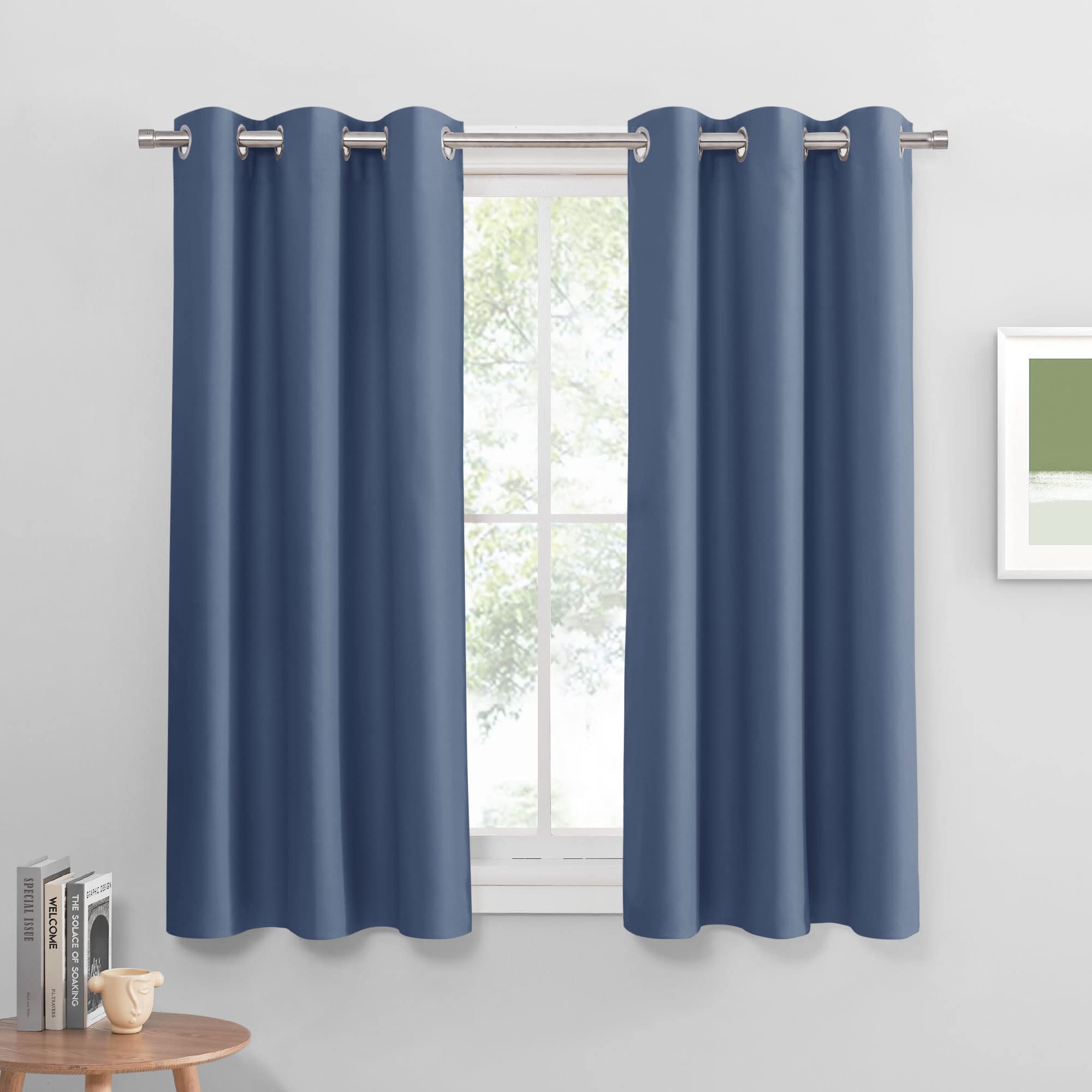 PONY DANCE Blackout Curtains 54 Long, 42 x 54 inches, Blue Haze, 2Panels
