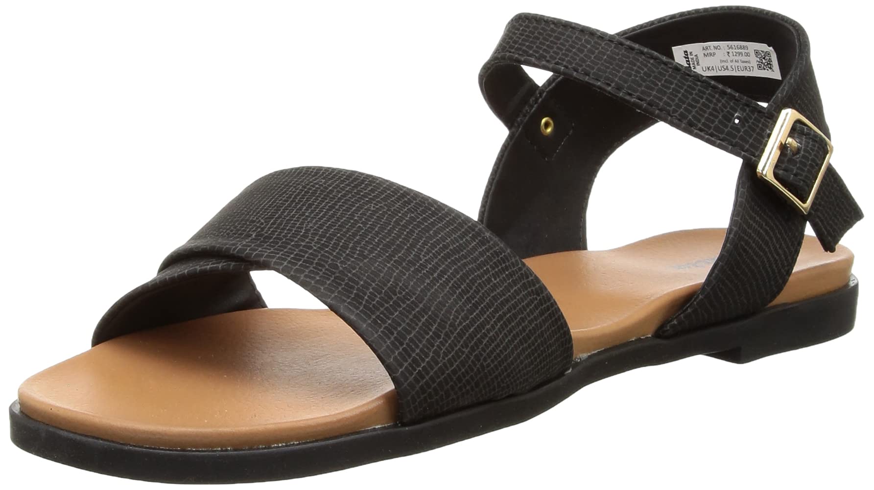 Bata womens Gia Black Sandal - 8 UK (5616889) (B095X4454G) Amazon Price History, Amazon Price Tracker