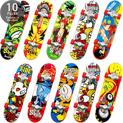 Gejoy Mini Dito Skateboard Dito Tastiera Dito Skate Penny Bordo Giocattolo Movimento Punta delle Dita per Bambini Adulti Compleanno Regali Festa, Modello Casuale (10 Pezzi)