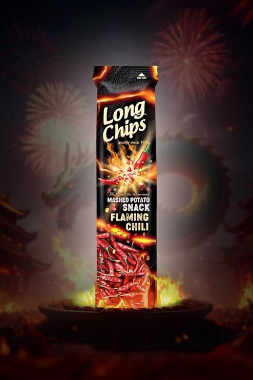 long chips Acı Biber Aromalı Uzun Patates Cipsi 75 Gr - Kıtır ve Baharatlı Atıştırmalık 003586