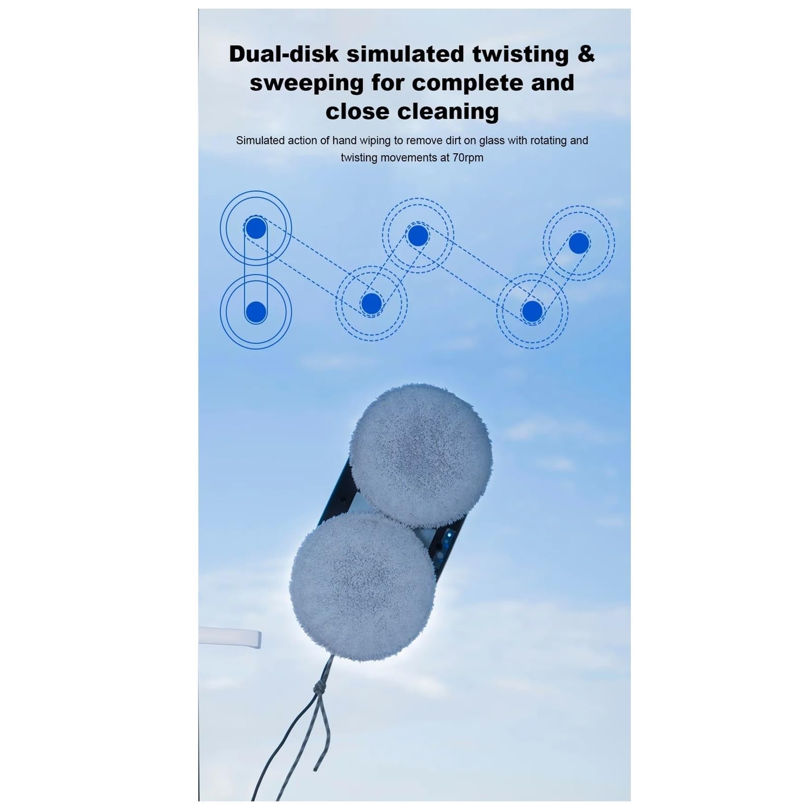 Robot Lavavetri, Spruzzatura d'Acqua, Robot Aspirapolvere Ultrasottile for La Pulizia delle Finestre, Limpiacristali for Vetri Elettrici, Telecomando Pulizia Profonda (Color : White)