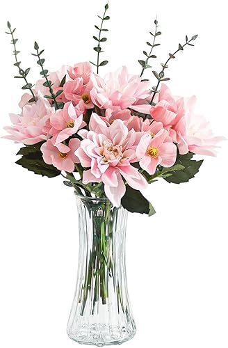 Glasseam Jarrón de cristal para decoración del hogar: floreros transparentes para sala de estar, cocina, baño, mesa de boda, centros de mesa – 7.5