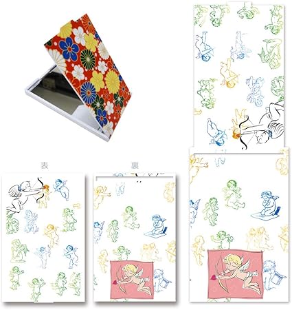 Amazon Poket Mirror ポケットミラー 完全受注生産 オリジナルプリント 鏡 コンパクト かわいい イラスト 天使 オリジナルデザイン プリント 日本製 Ana Lyn コンパクト 通販